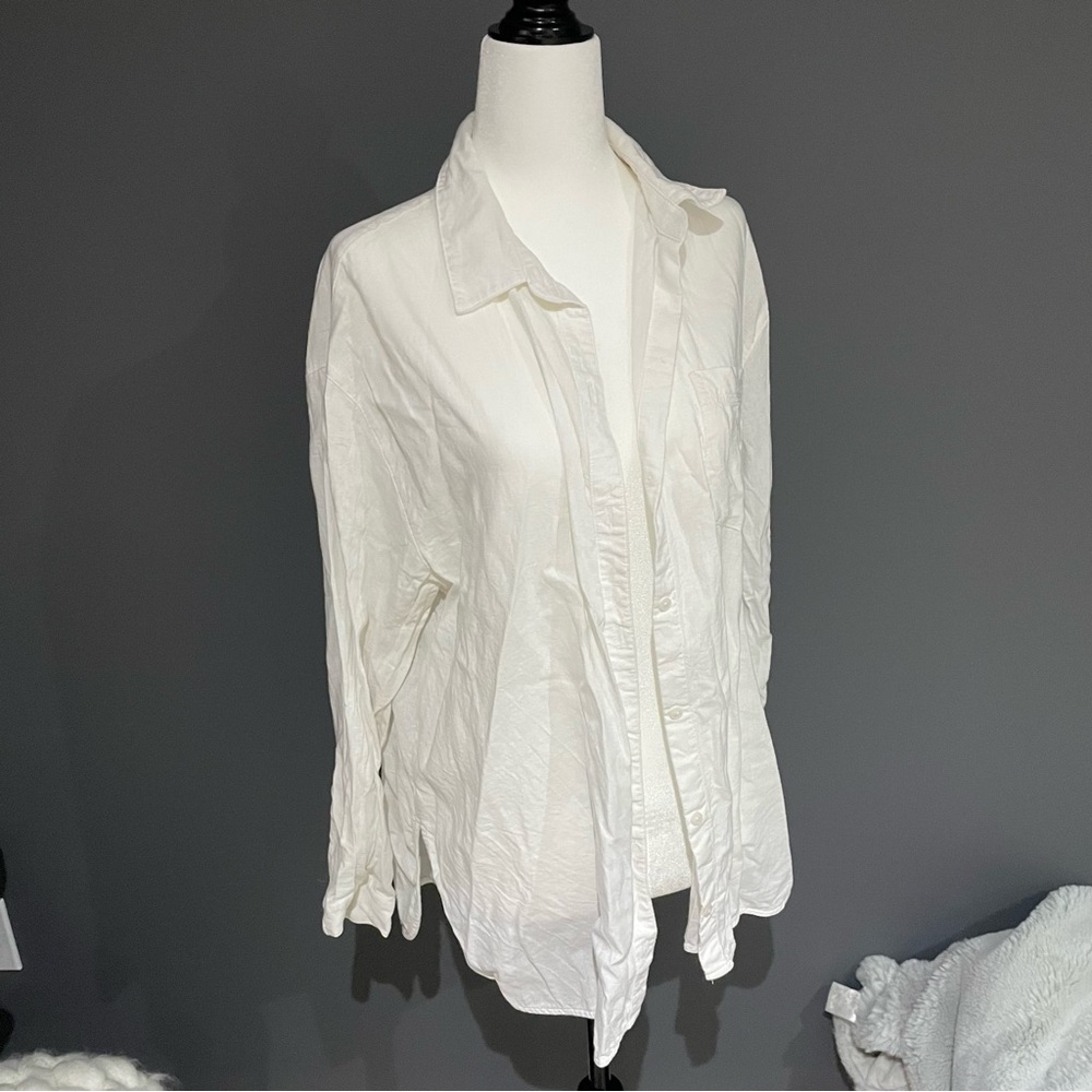 Classic White Button-Down Boyfriend Shirt